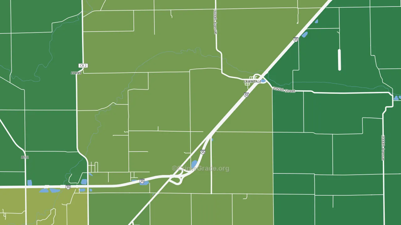 Lawndale, IL Map of Vehicle Theft Rates