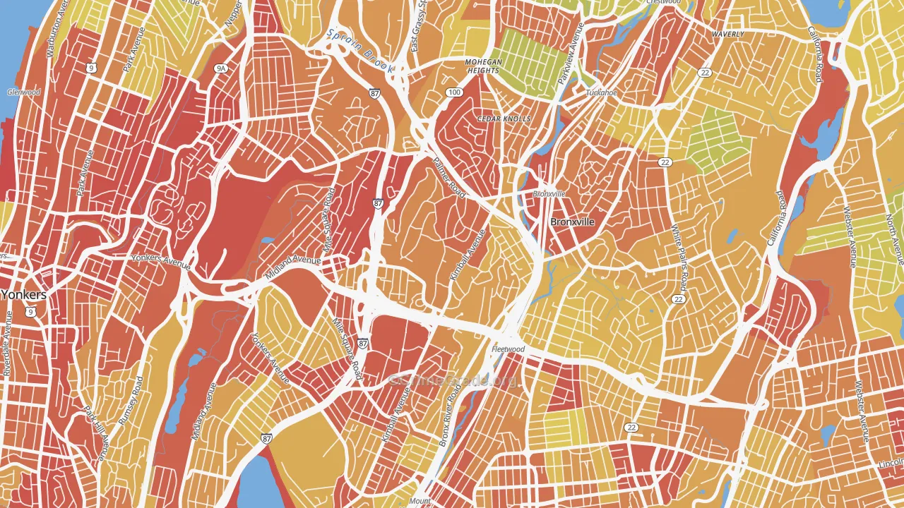 Lawrence Park, Bronxville, NY Map of Vehicle Theft Rates