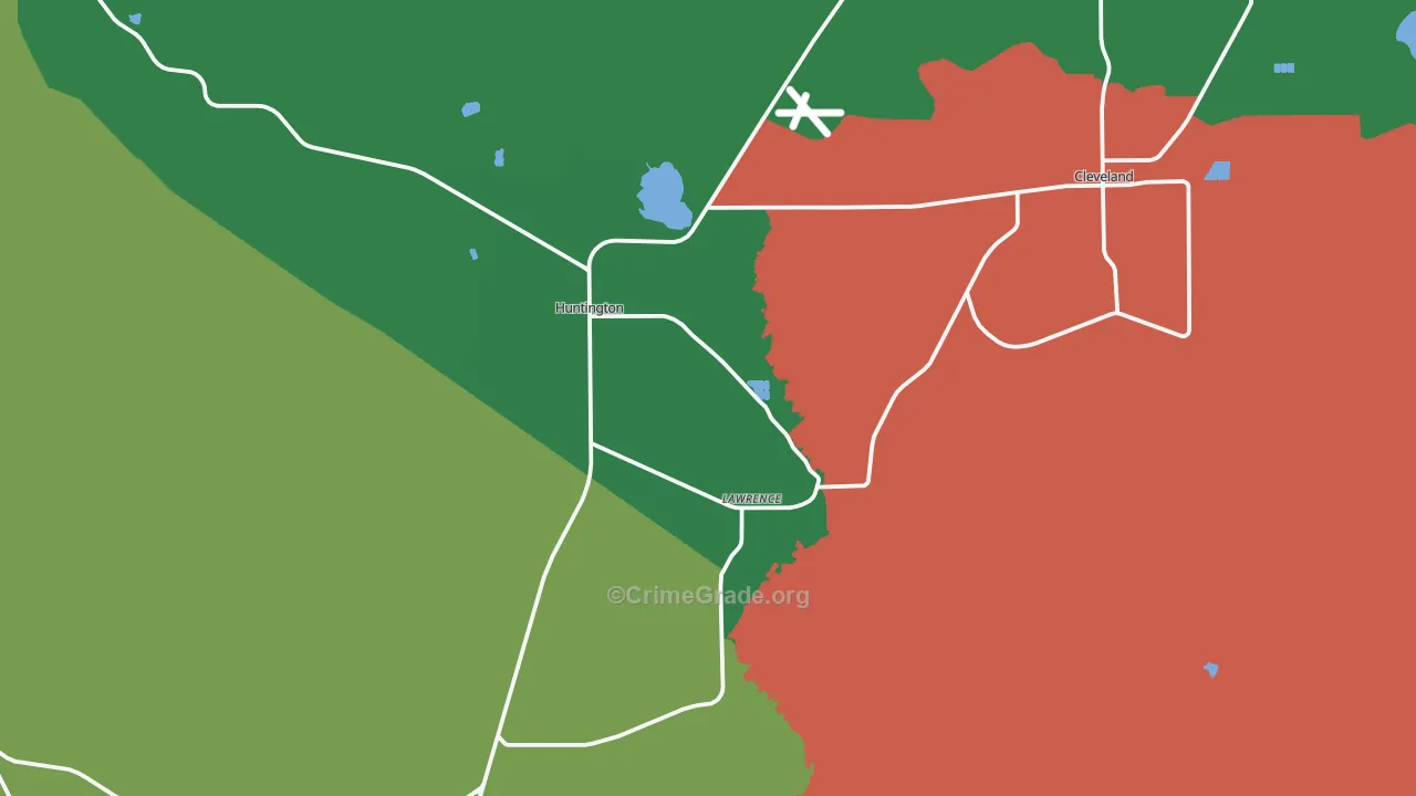 Lawrence, UT Map of Vehicle Theft Rates