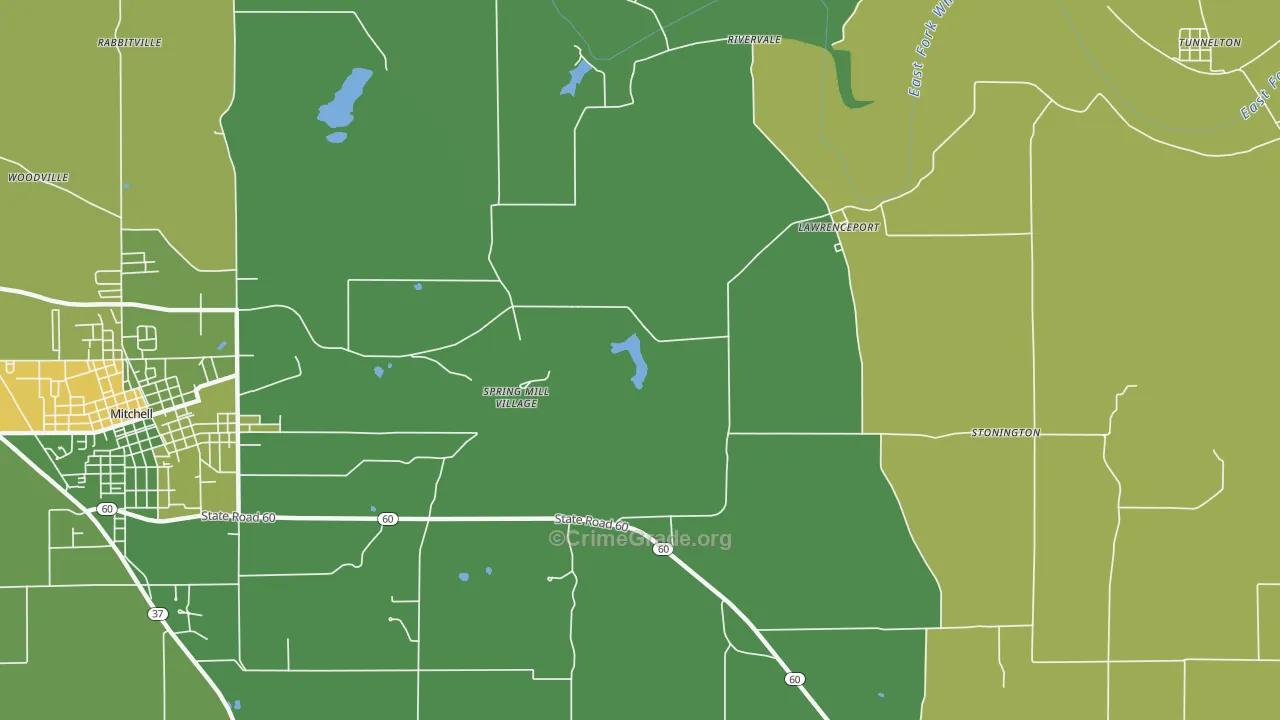 Lawrenceport, IN Map of Vehicle Theft Rates