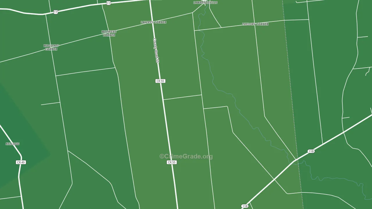 Lawrenceville, NY Map of Vehicle Theft Rates