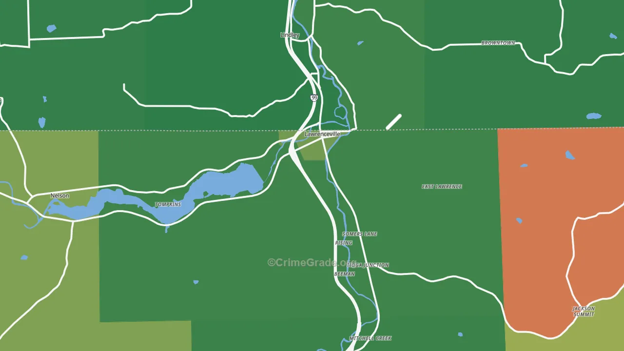 Lawrenceville, PA Map of Vehicle Theft Rates