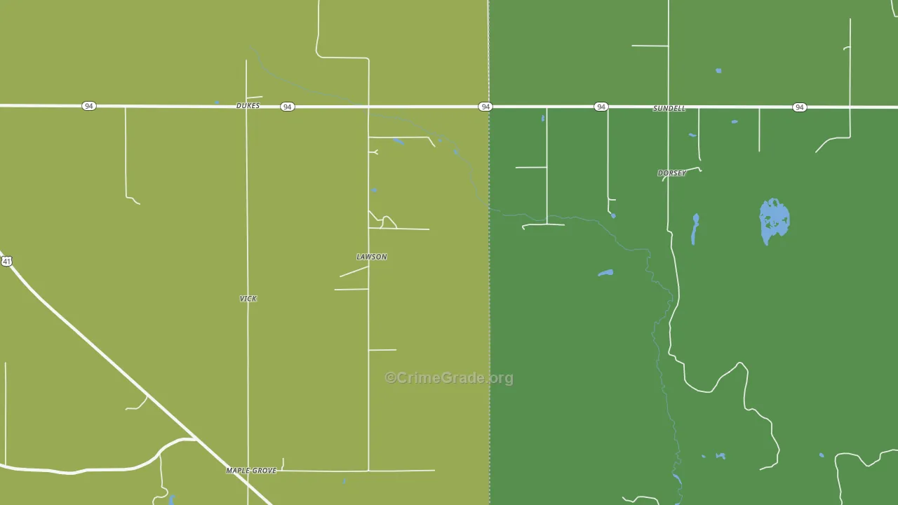 Lawson, MI Map of Vehicle Theft Rates