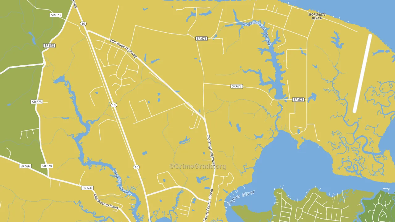 Lawson, VA Map of Vehicle Theft Rates