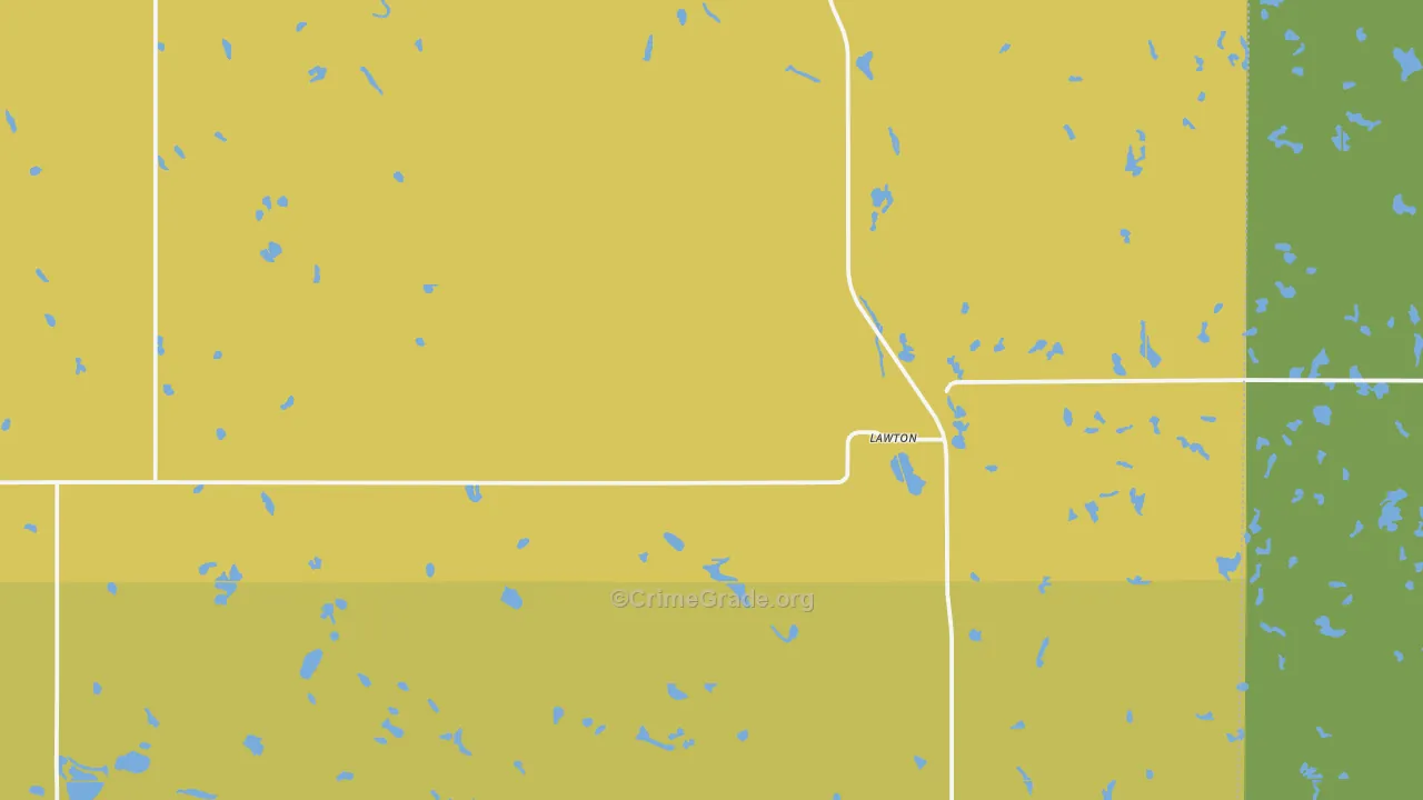 Lawton, ND Map of Vehicle Theft Rates