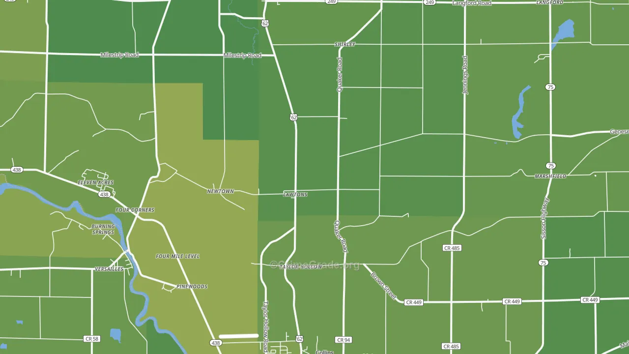 Lawtons, NY Map of Vehicle Theft Rates