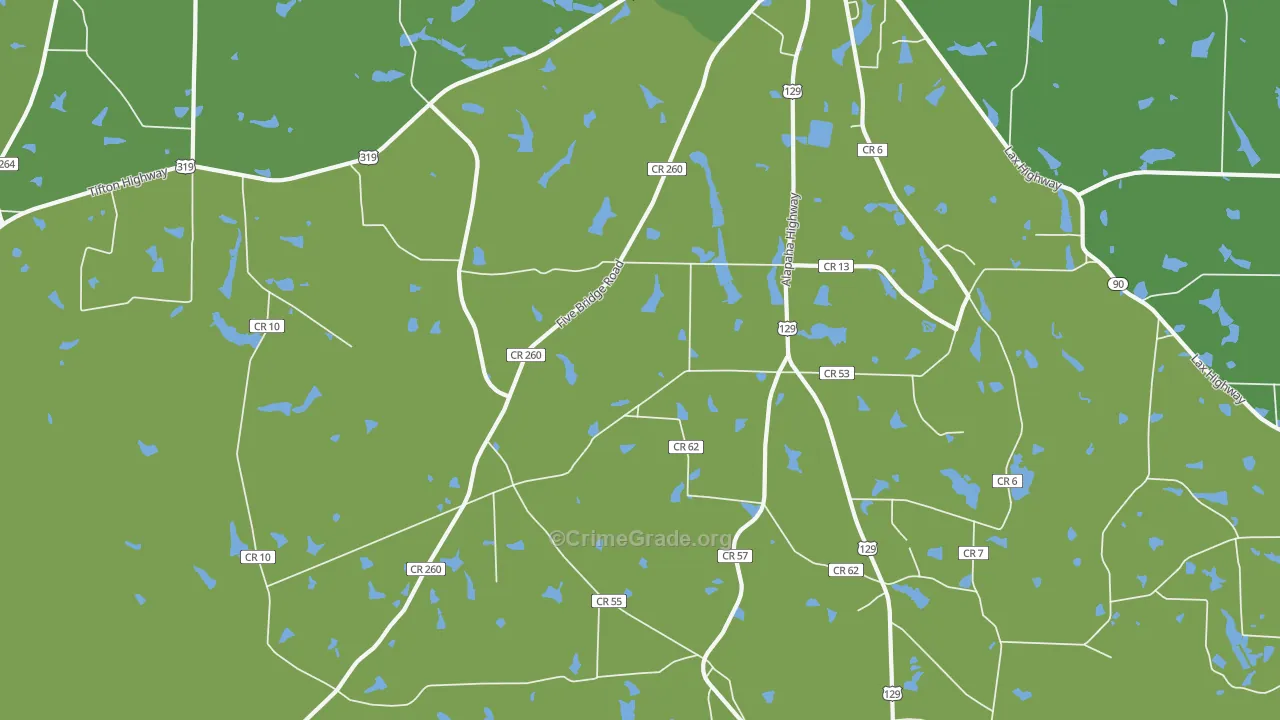 Lax, GA Map of Vehicle Theft Rates