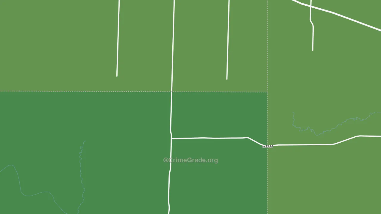 Lazare, TX Map of Vehicle Theft Rates