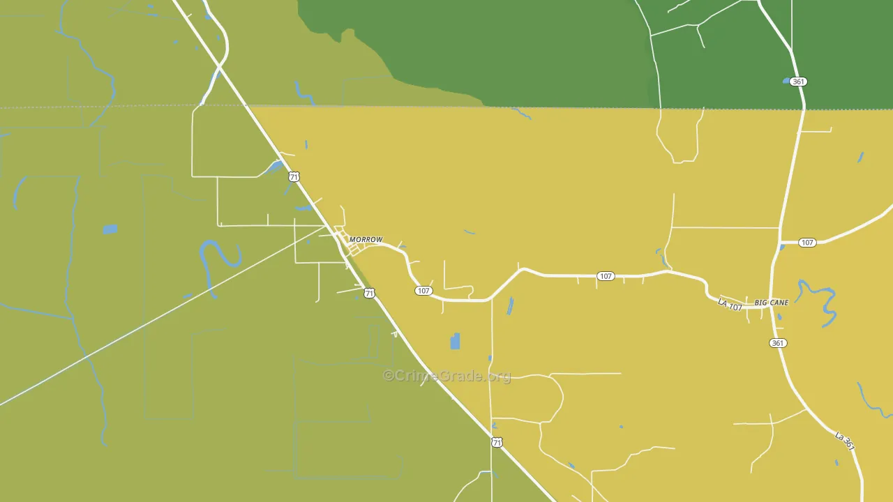 Le Moyen, LA Map of Vehicle Theft Rates
