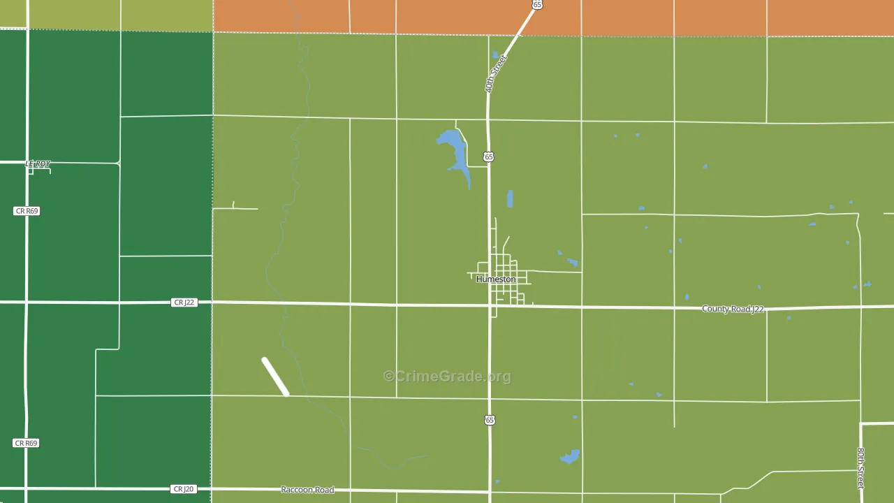 Le Roy, IA Map of Vehicle Theft Rates