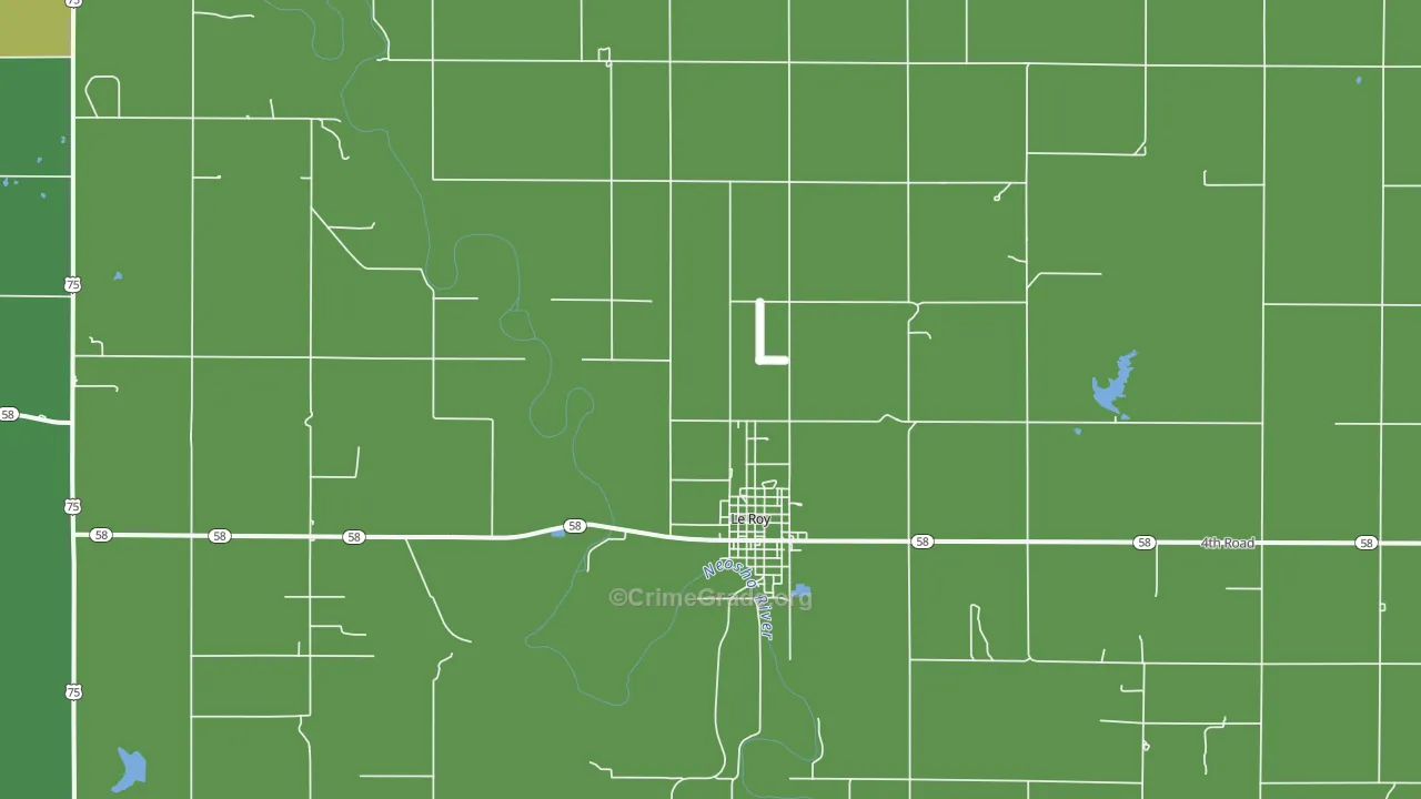 Le Roy, KS Map of Vehicle Theft Rates