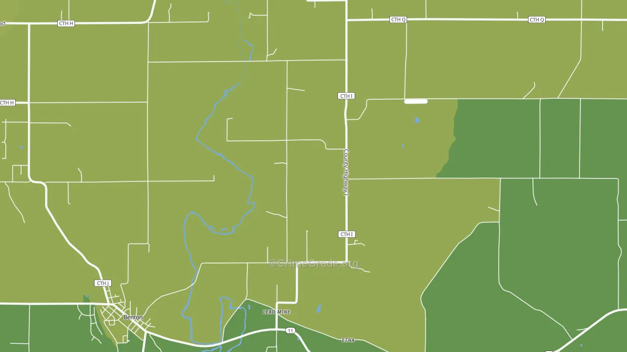 Lead Mine, WI Map of Vehicle Theft Rates