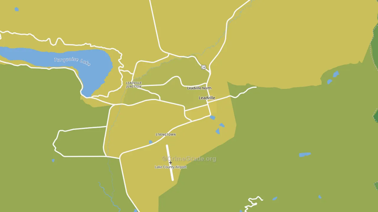 Leadville, CO Map of Vehicle Theft Rates