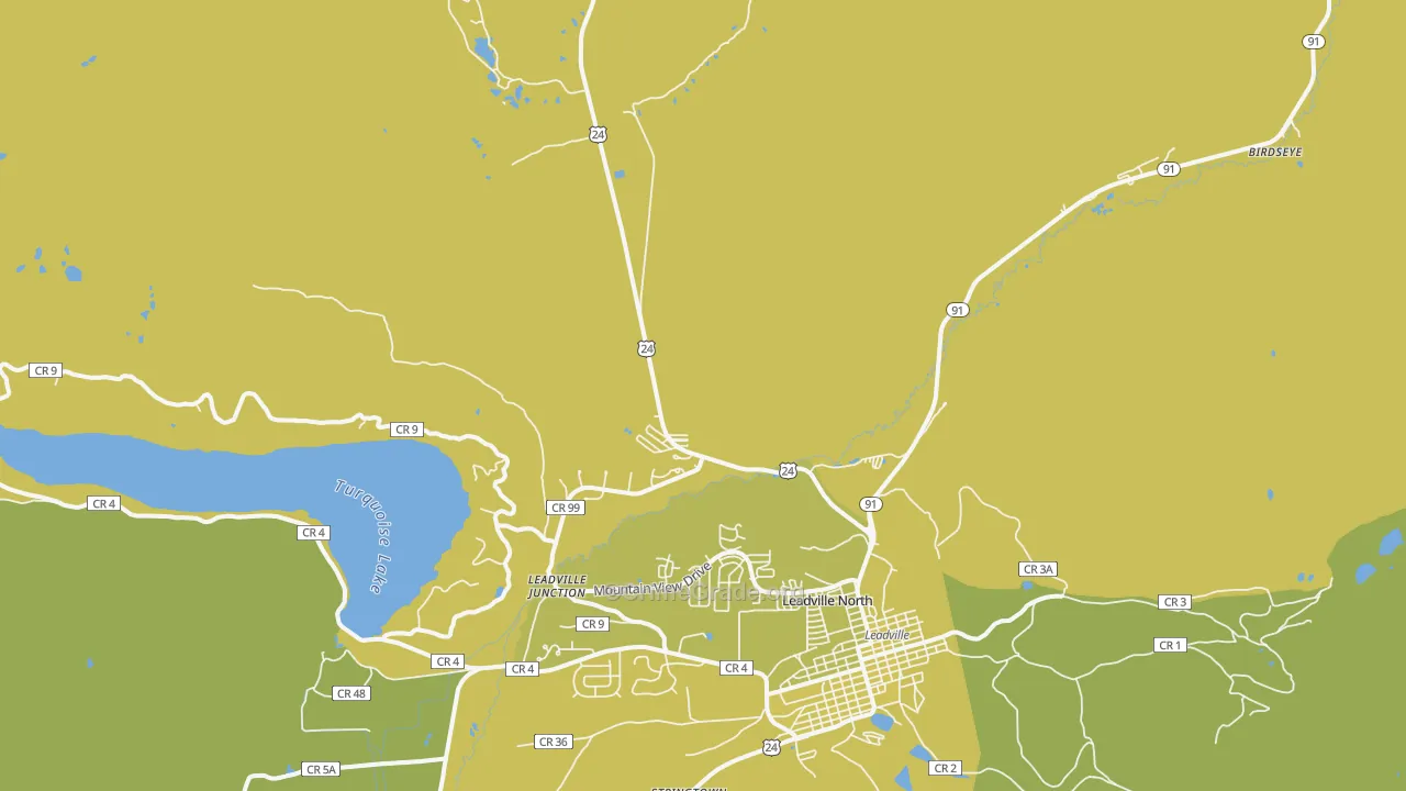 Leadville North, CO Map of Vehicle Theft Rates