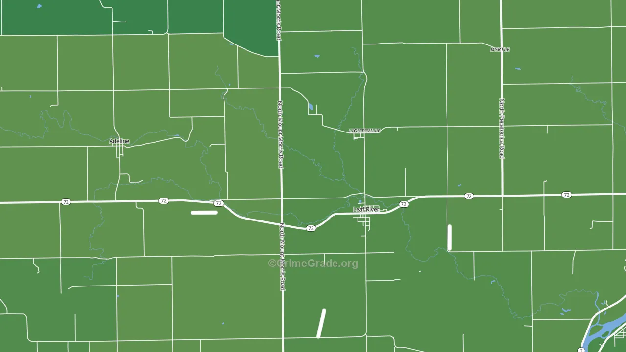 Leaf River, IL Map of Vehicle Theft Rates