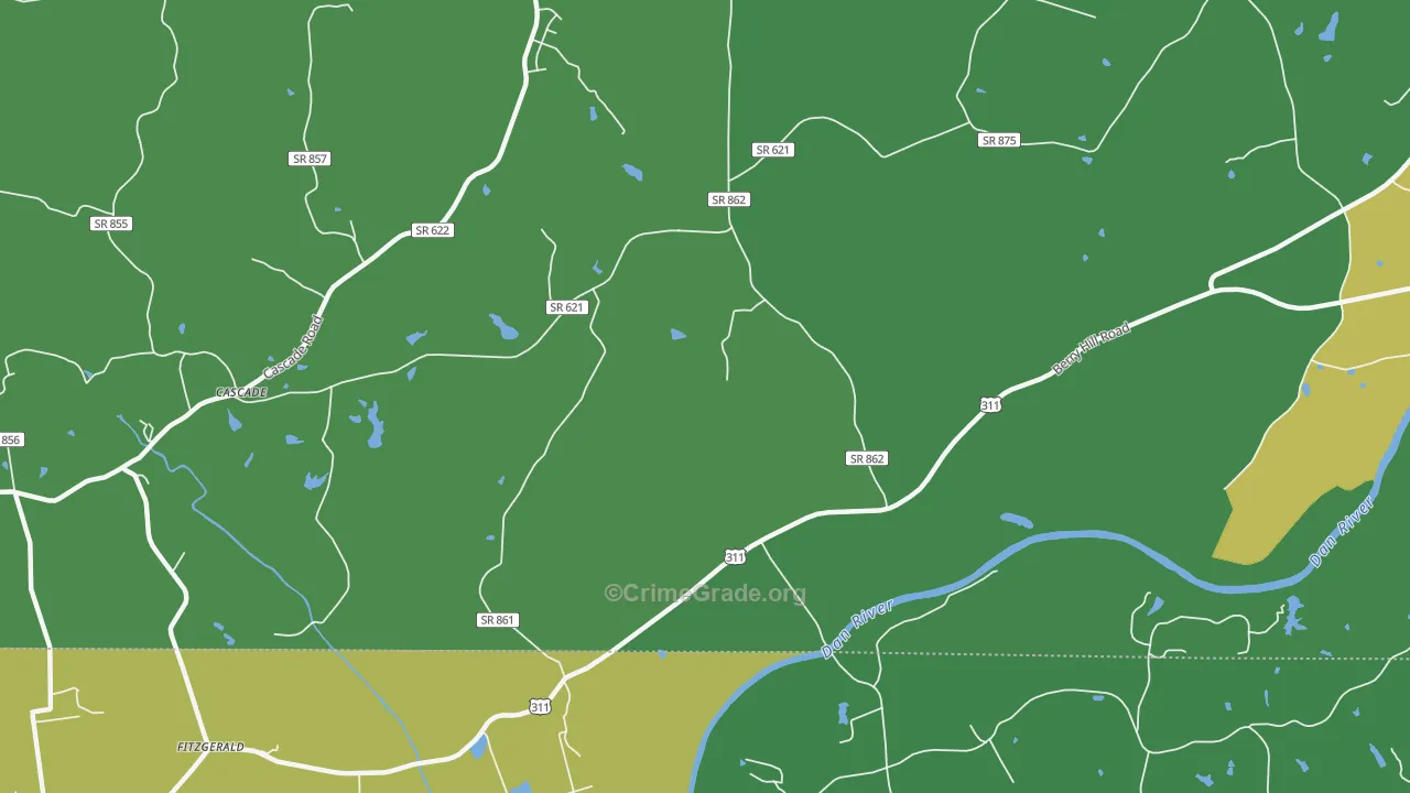 Leaksville Junction, VA Map of Vehicle Theft Rates