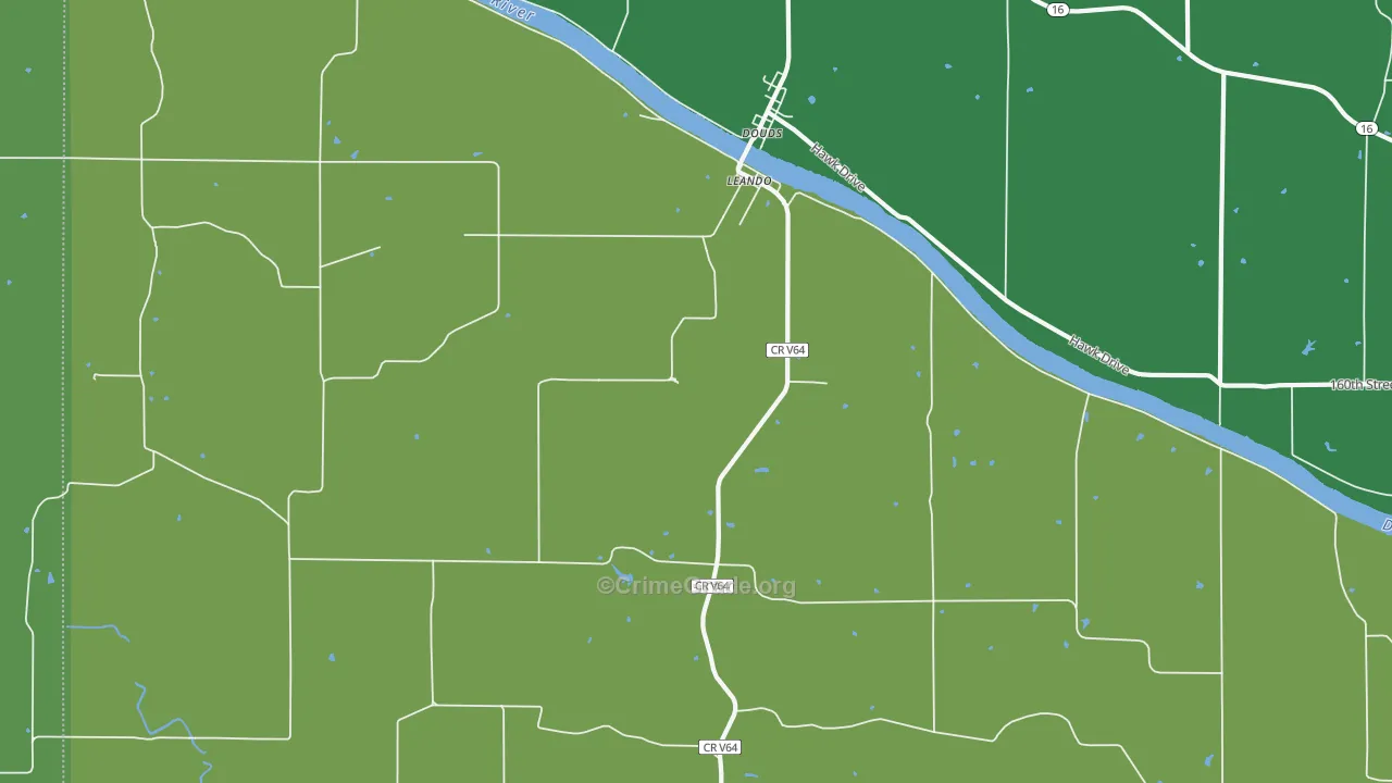 Leando, IA Map of Vehicle Theft Rates