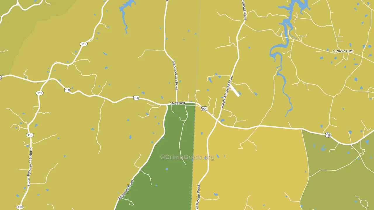 Leasburg, NC Map of Vehicle Theft Rates