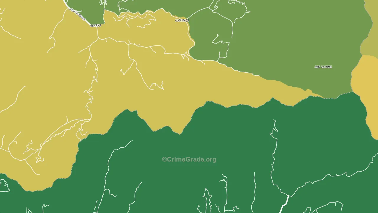Leatherman, NC Map of Vehicle Theft Rates