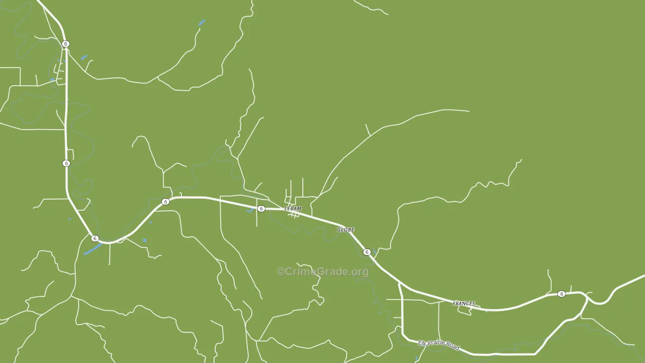 Lebam, WA Map of Vehicle Theft Rates