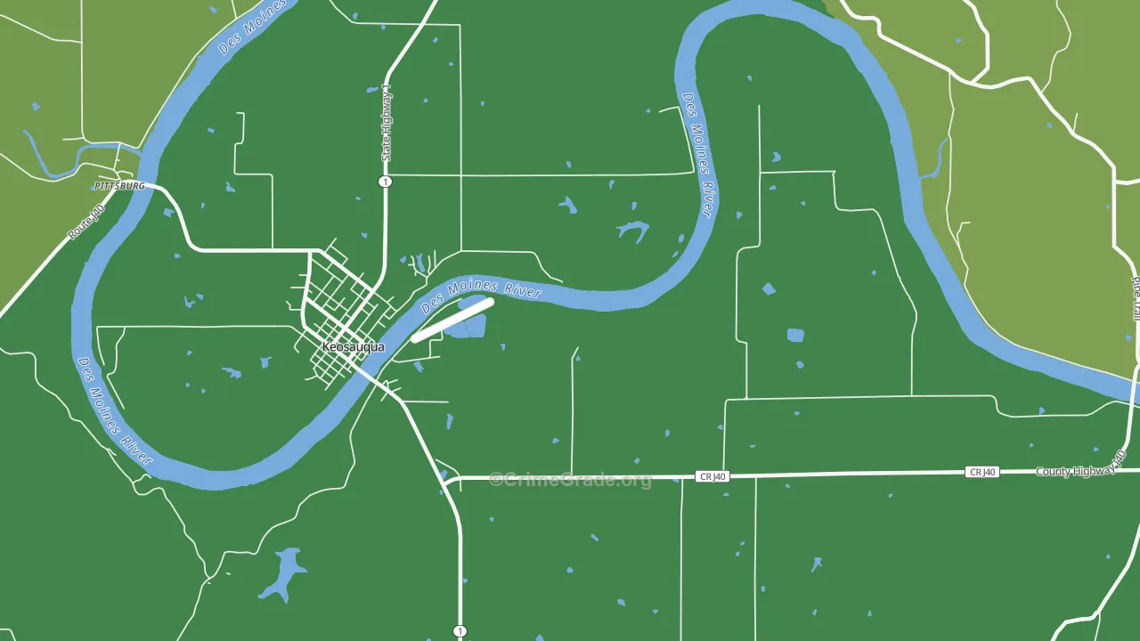 Lebanon, IA Map of Vehicle Theft Rates