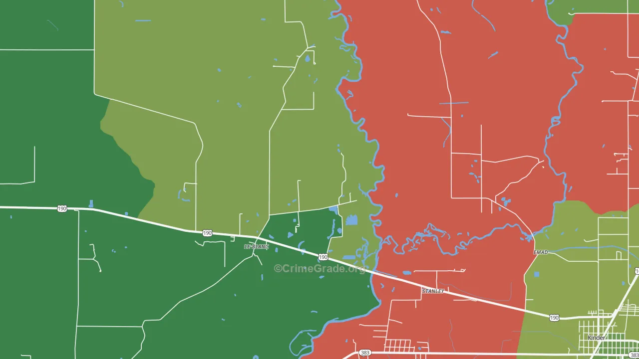 Leblanc, LA Map of Vehicle Theft Rates