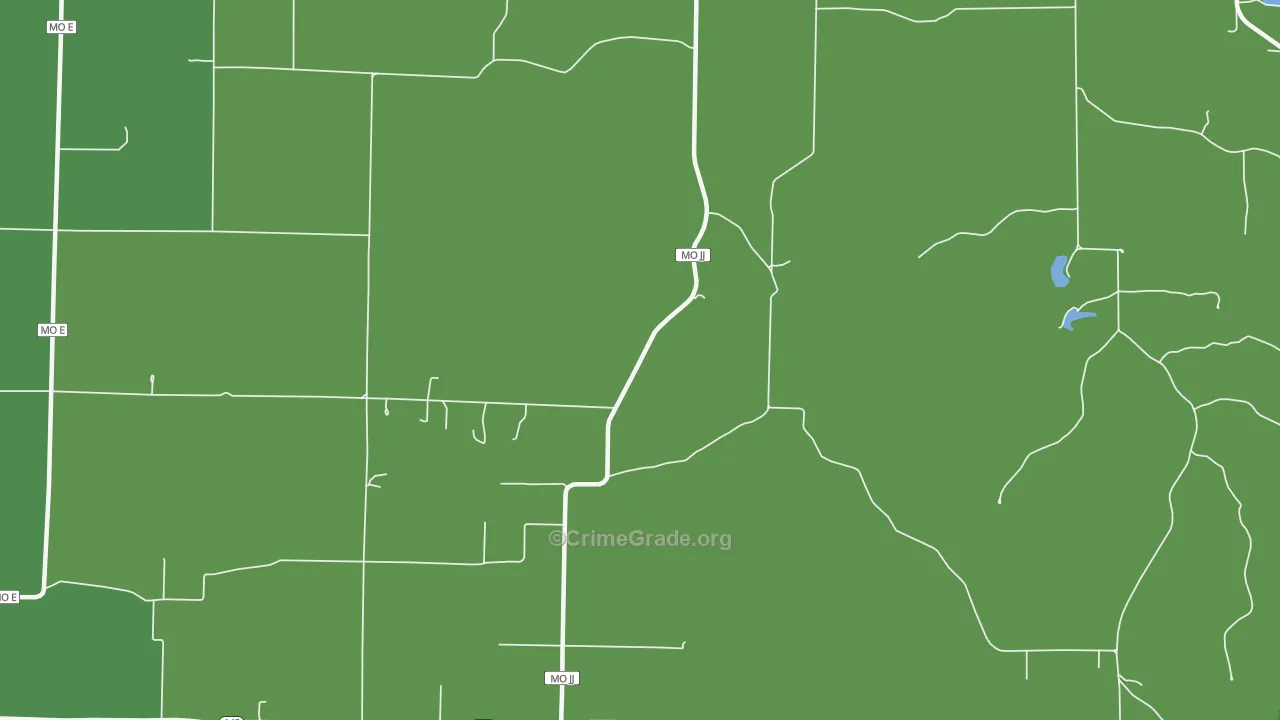 Lebo, MO Map of Vehicle Theft Rates