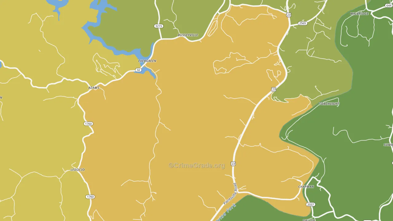 Ledocio, KY Map of Vehicle Theft Rates