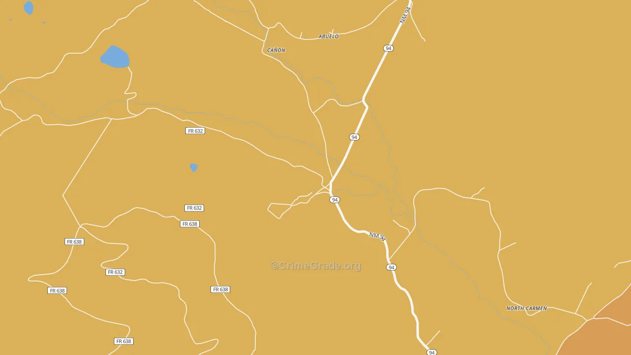 Ledoux, NM Map of Vehicle Theft Rates