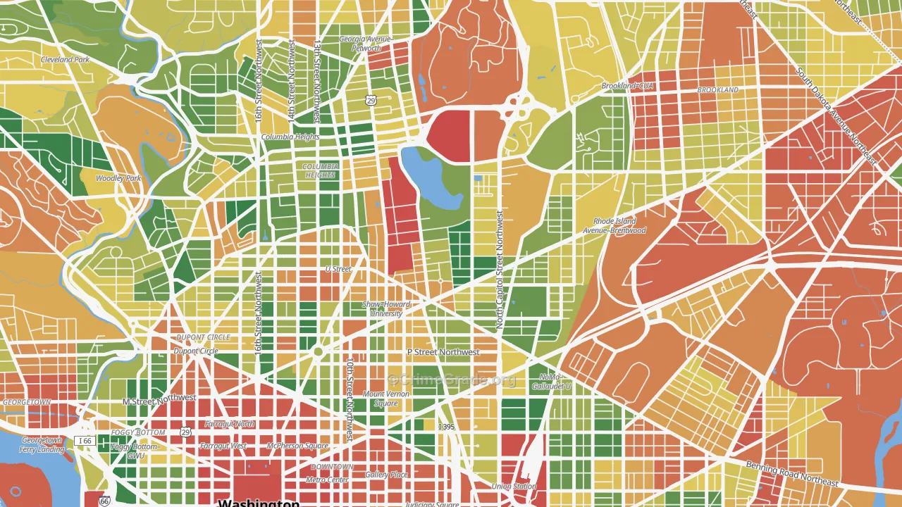 Ledroit Park, Washington, DC Map of Vehicle Theft Rates