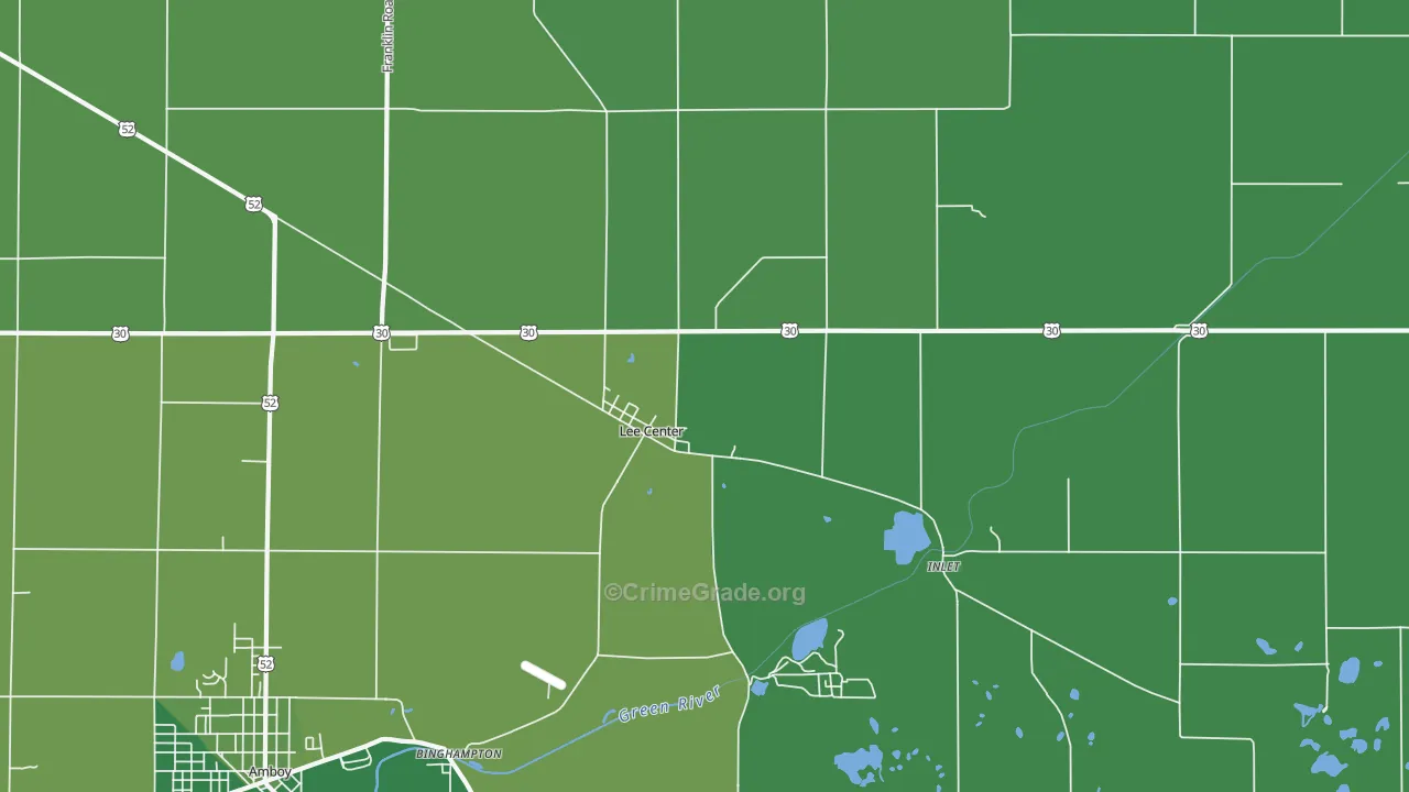 Lee Center, IL Map of Vehicle Theft Rates