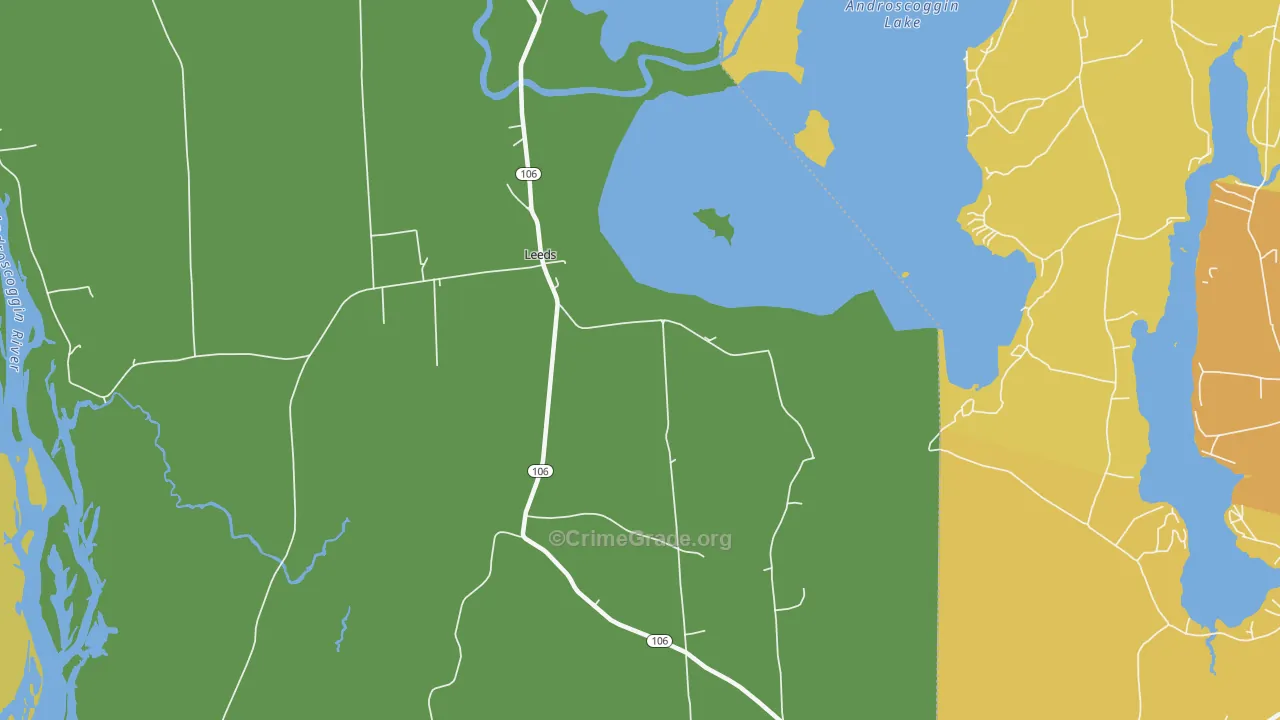 Leeds Junction, ME Map of Vehicle Theft Rates