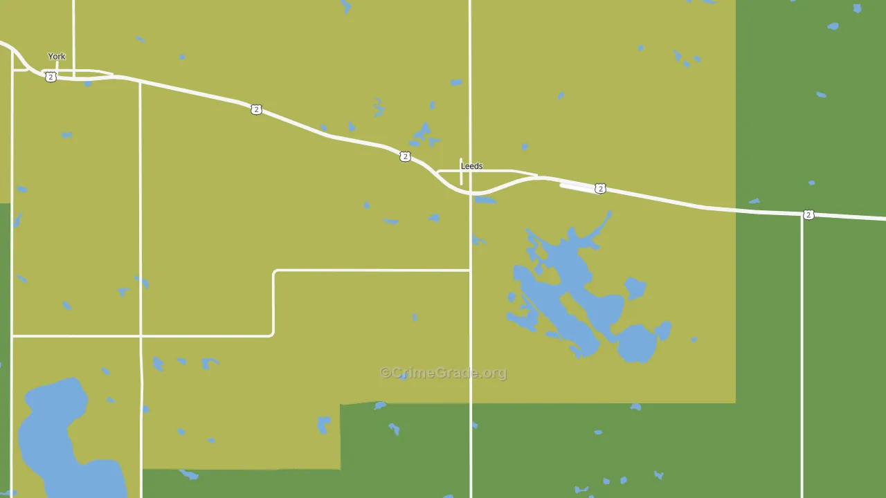 Leeds, ND Map of Vehicle Theft Rates
