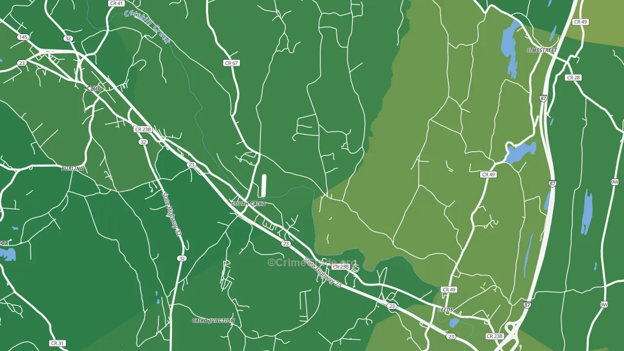 Leeds, NY Map of Vehicle Theft Rates