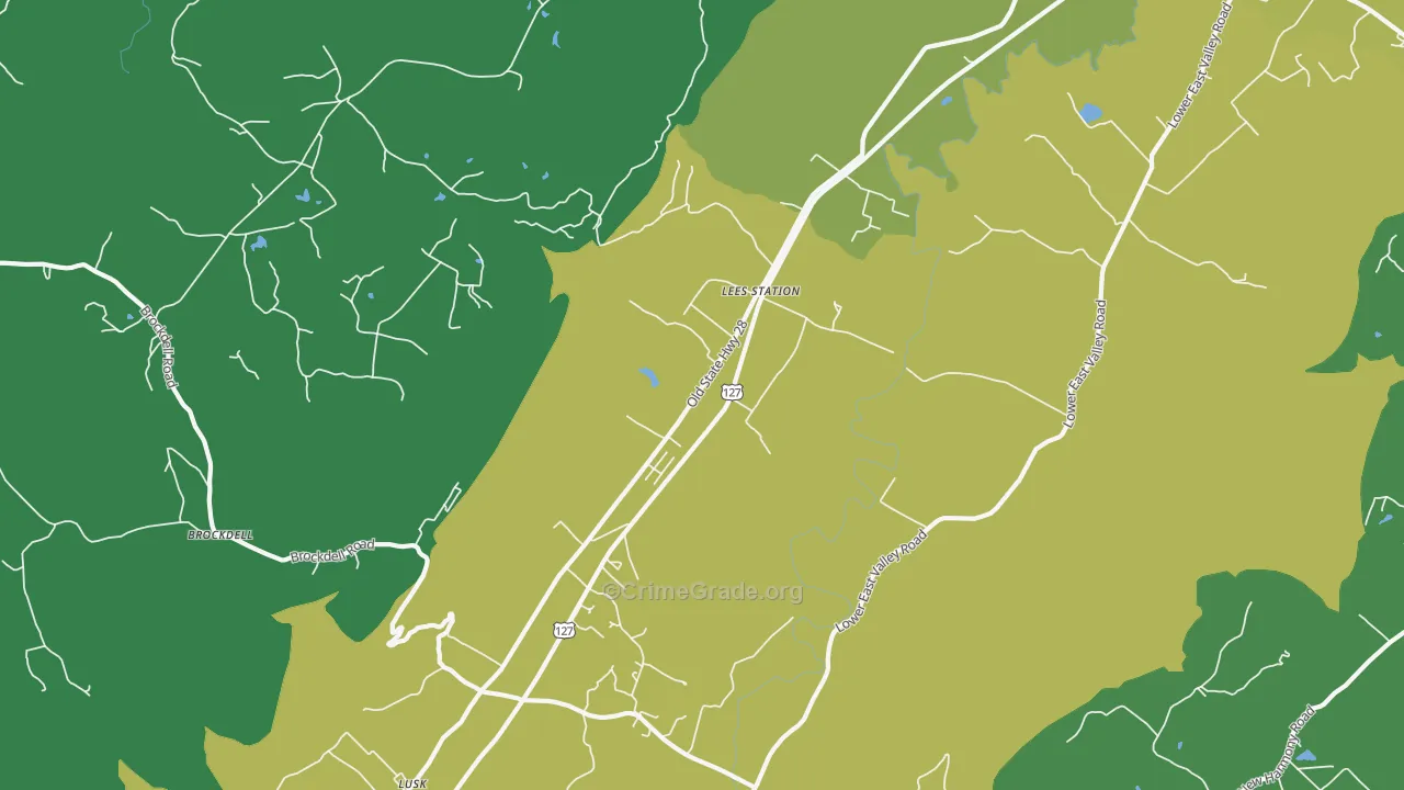Lees Station, TN Map of Vehicle Theft Rates