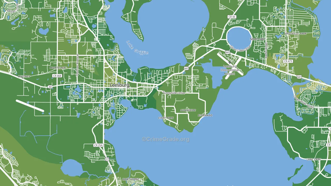 Leesburg, FL Map of Vehicle Theft Rates