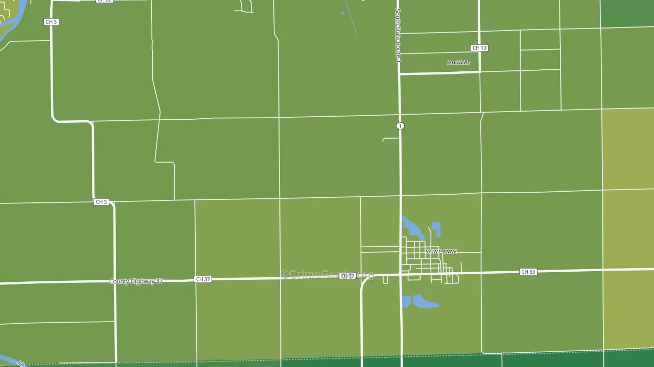 Leesville, IL Map of Vehicle Theft Rates