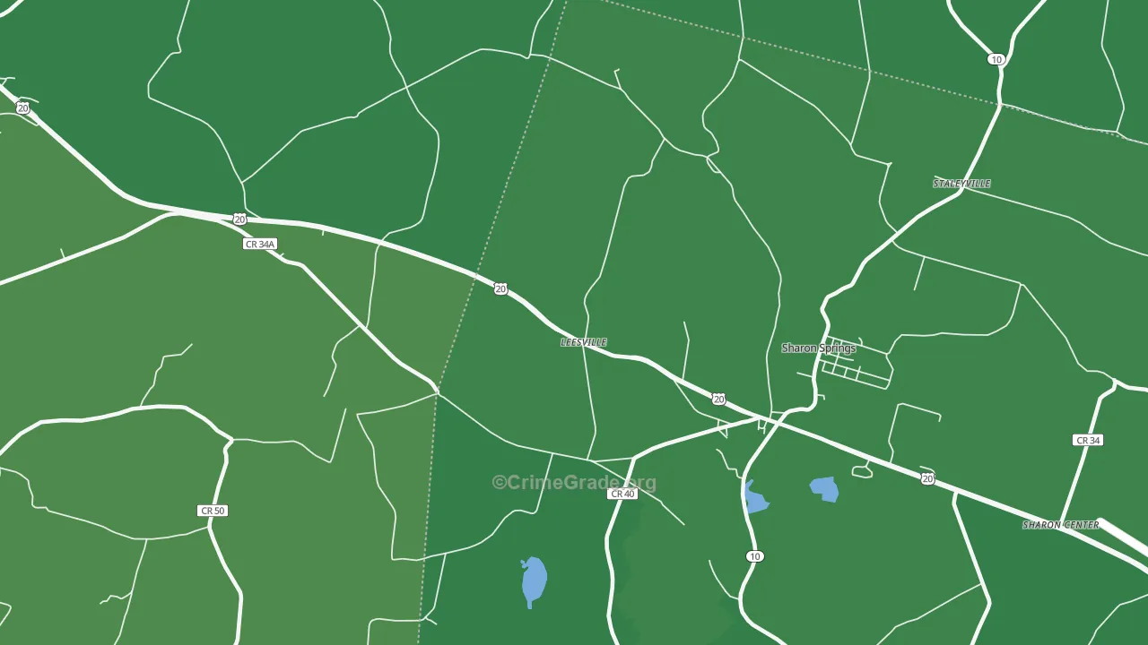Leesville, NY Map of Vehicle Theft Rates
