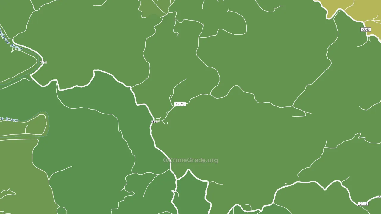 Leet, WV Map of Vehicle Theft Rates