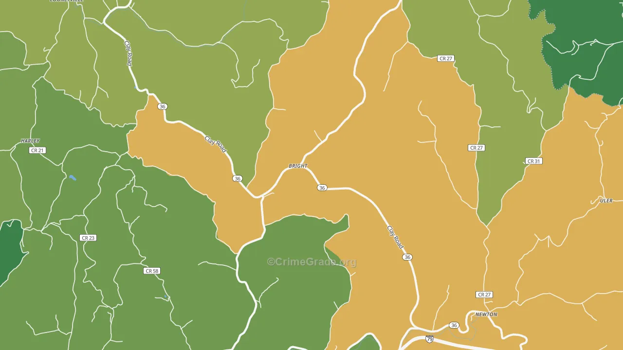 Left Hand, WV Map of Vehicle Theft Rates