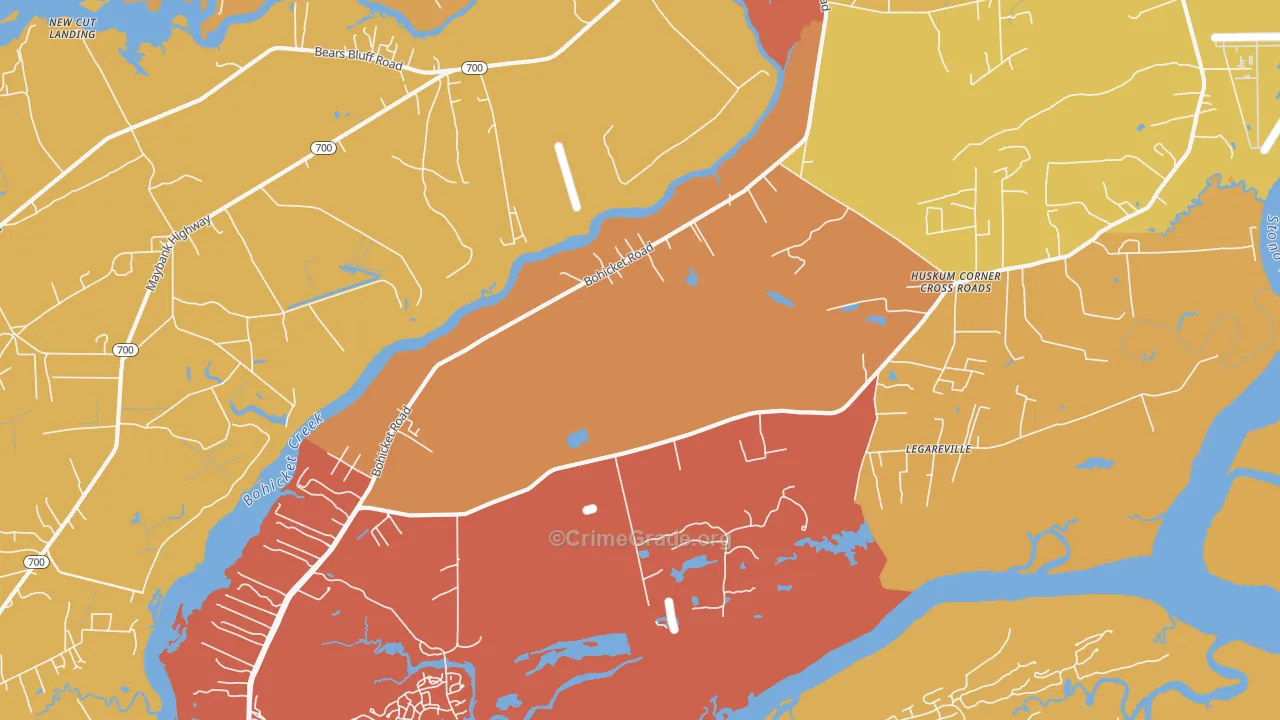 Legareville, SC Map of Vehicle Theft Rates