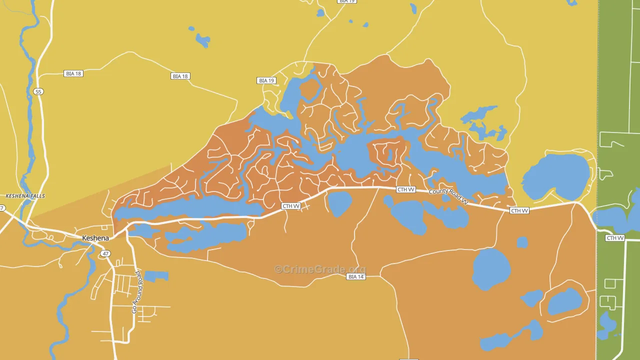 Legend Lake, WI Map of Vehicle Theft Rates