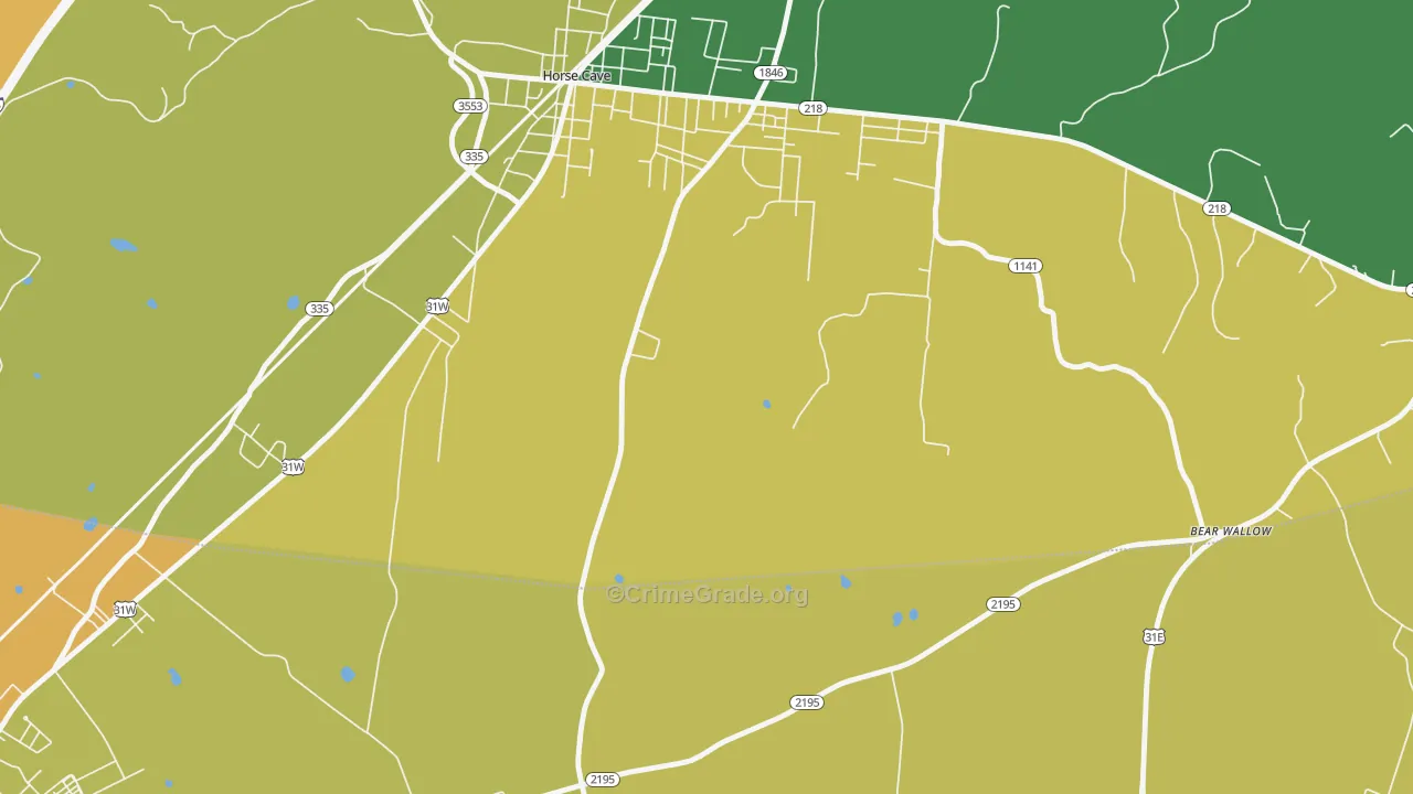 LeGrande, KY Map of Vehicle Theft Rates