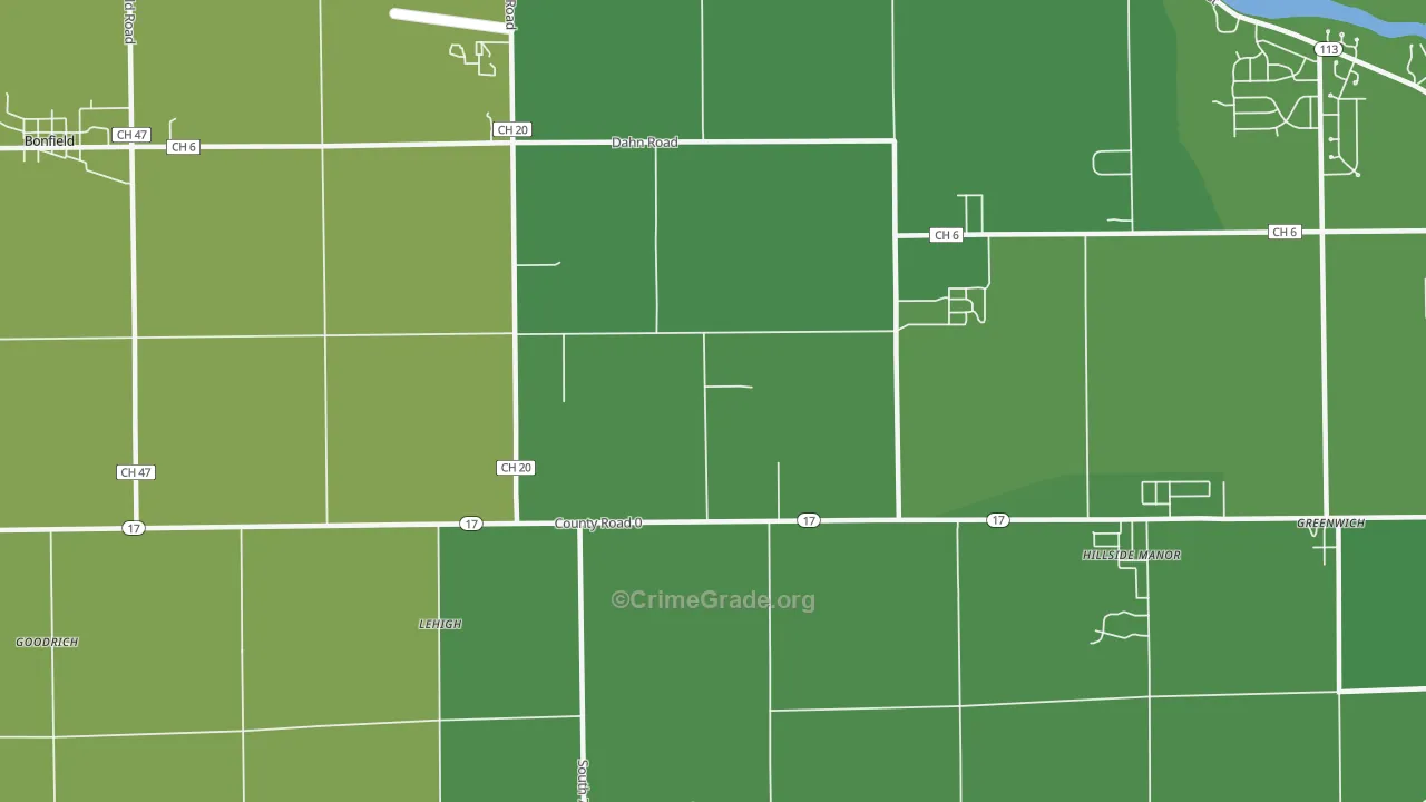 Lehigh, IL Map of Vehicle Theft Rates