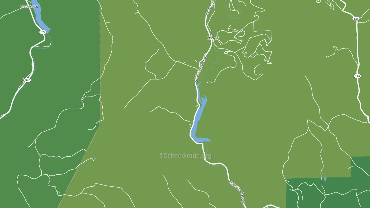 Leidy, PA Map of Vehicle Theft Rates