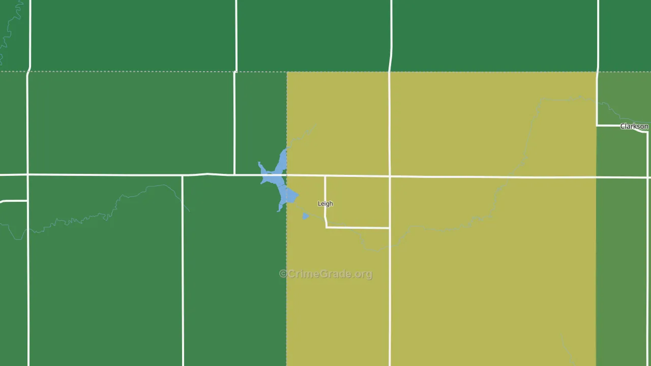 Leigh, NE Map of Vehicle Theft Rates