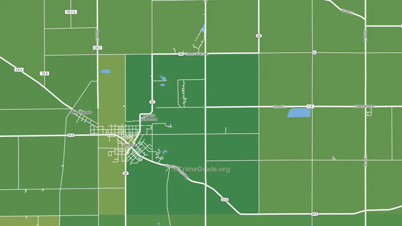 Leipsic Junction, OH Map of Vehicle Theft Rates
