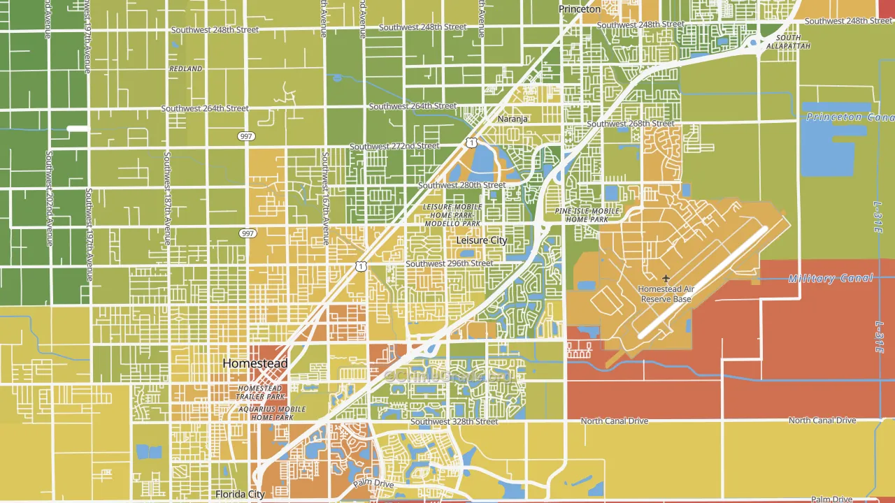 Leisure City, FL Map of Vehicle Theft Rates