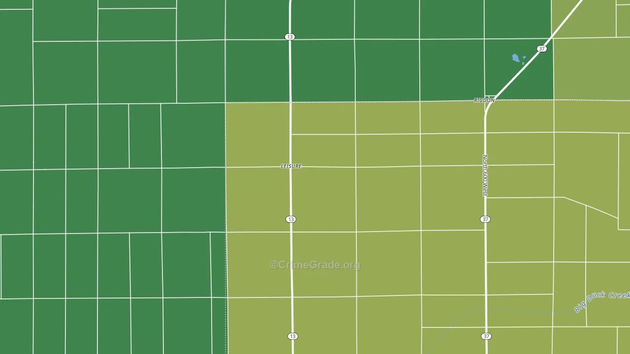 Leisure, IN Map of Vehicle Theft Rates
