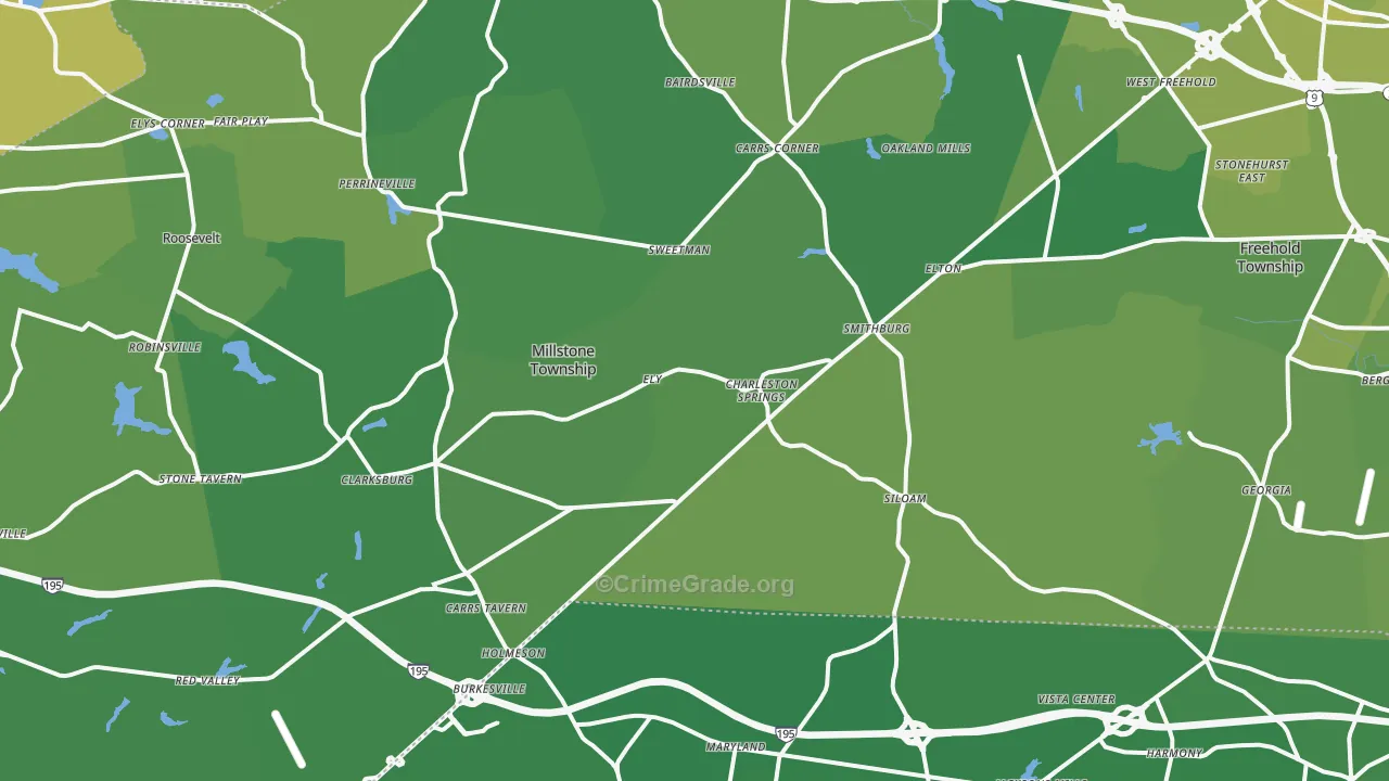 Leisure Knoll, NJ Map of Vehicle Theft Rates
